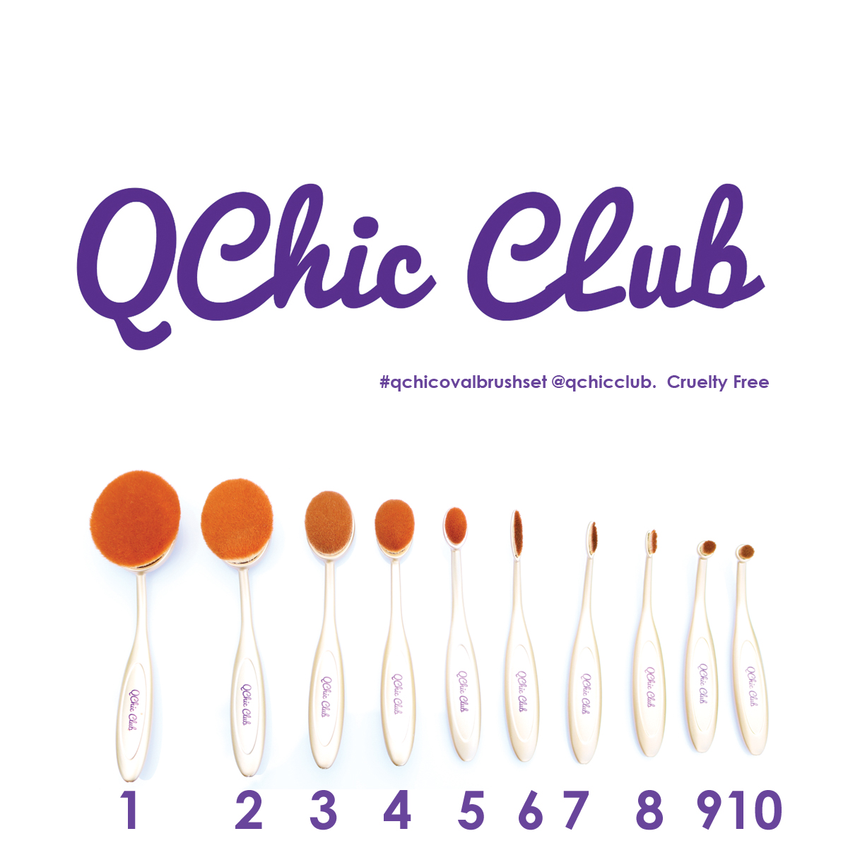 Oval Brush Set, QChic oval Brushes,  Makeup Brushes, Unboxing, Chic, Trending, Makeup trends, QChic Club, QChic Club Oval Brushes Set, Makejup Artist, Oval Toothbrush shaped makeup brushes